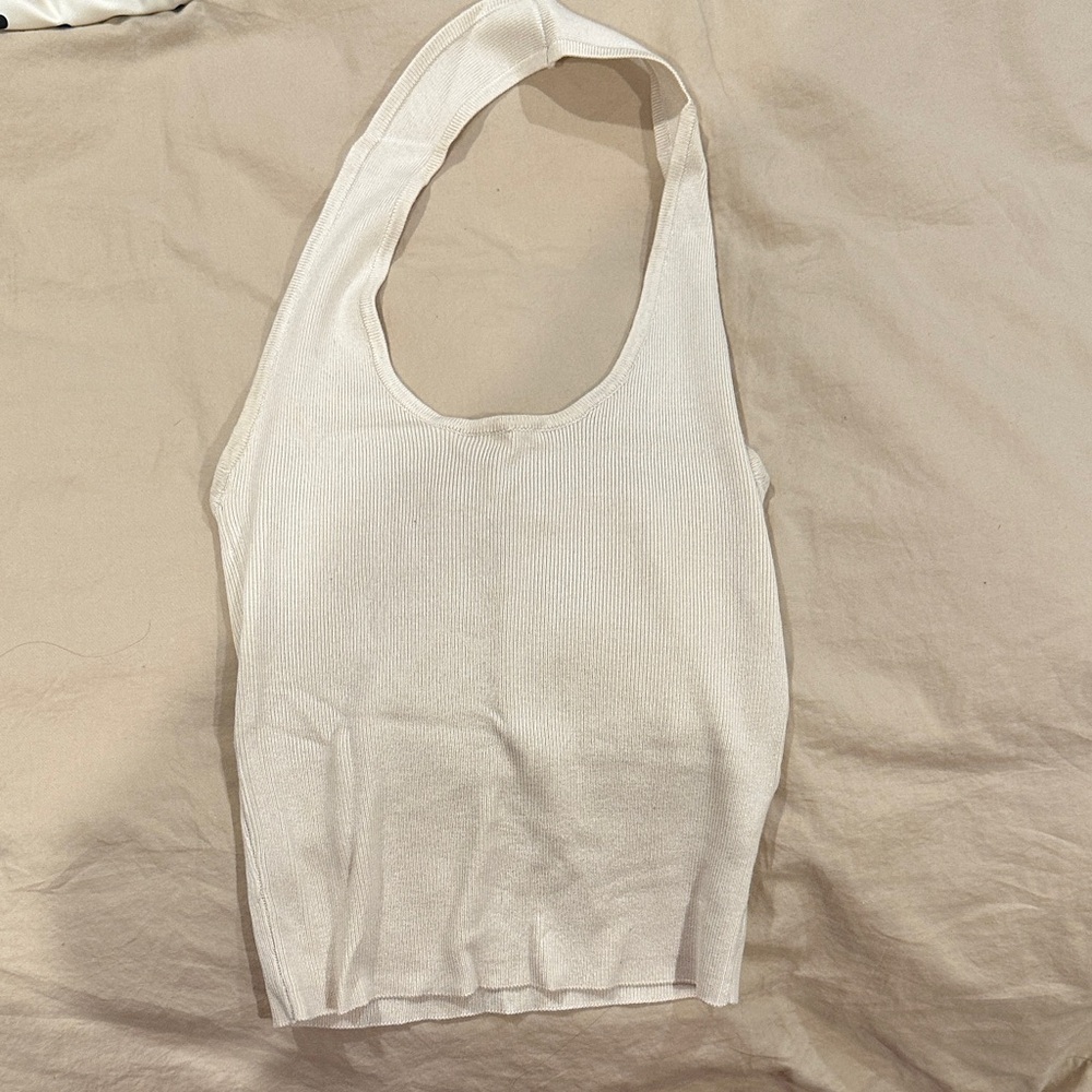 White Knit Tank Top